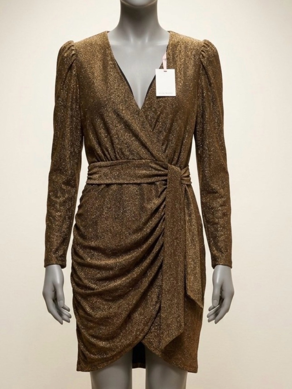 Alex Marie Metallic Bronze Mini Dress